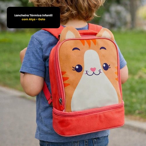 Lancheira Térmica Infantil com Alça - Gato