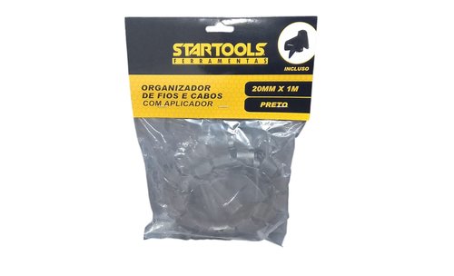 Organizador de Fios e Cabos com Aplicador 20mmx1m - Preta