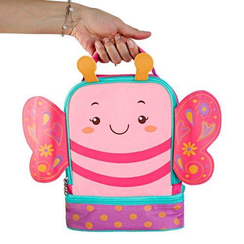 Lancheira Térmica Infantil com Alça Borboleta - Rosa