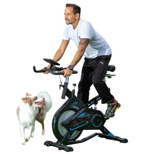 lq4qu8z64co-lg.jpg Bicicleta Ergométrica Residencial Spinning Pro Com Freio Mecânico - Preto e Azul