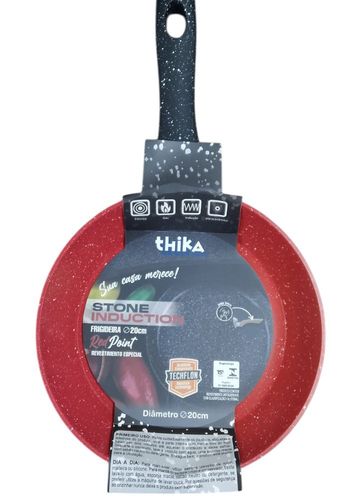 Frigideira em Alumínio Antiaderente Multifuncional 20cm - Vermelha