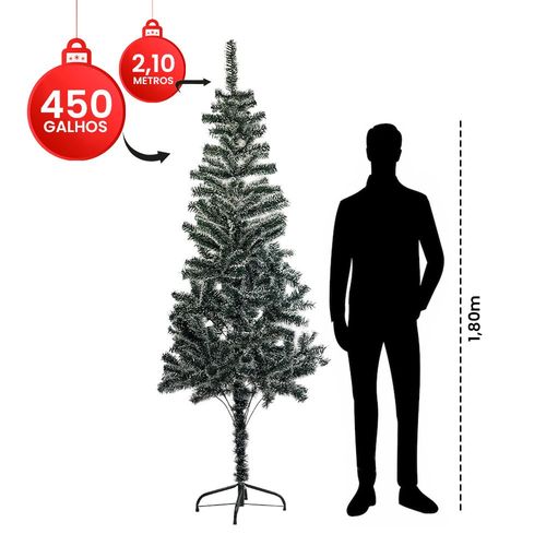 lzhfzi3a41i-lg.jpg WE DROP - Árvore Pinheiro De Natal Luxo Verde Nevada 2,10m 450 Galhos