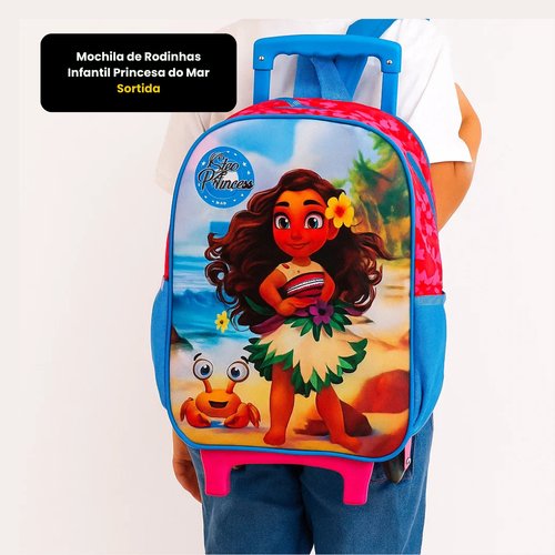 Mochila de Rodinhas Infantil Princesa do Mar - Sortida