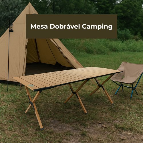 Mesa Dobrável Camping - Bege
