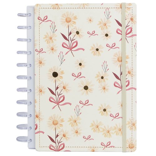 mt3a81omd4-lg.jpg Caderno Inteligente Disco A4 60 Folhas Reposicionáveis Capa Dura Floral Elástico Disko