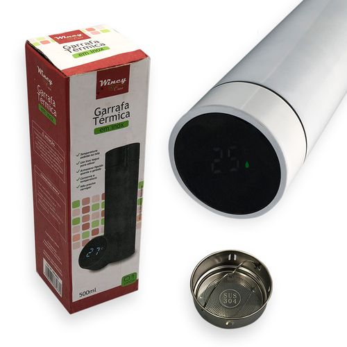 Garrafa Smart com Display 500ml - Branco