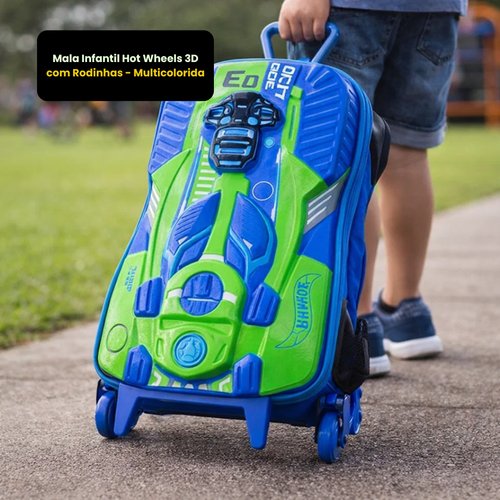 n9zyg57e9dp-lg.jpg Mala Infantil Hot Wheels 3D com Rodinhas - Multicolorida