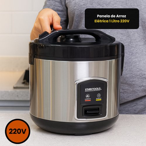 Panela de Arroz Elétrica 1 Litro 220V - Preta