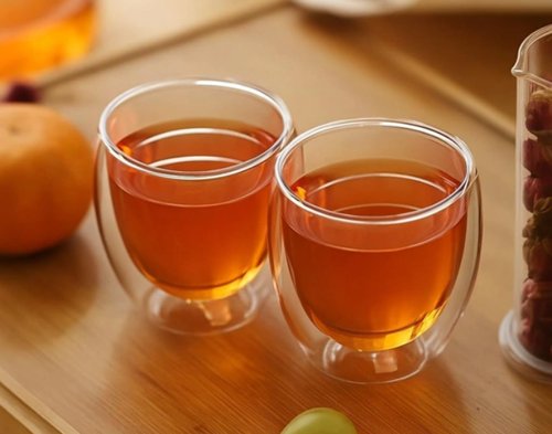 Conjunto 2 Copos Vidro Parede Dupla 80ml