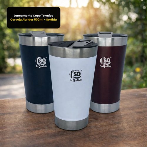 Copo Termico Cerveja Abridor 500ml - Sortida