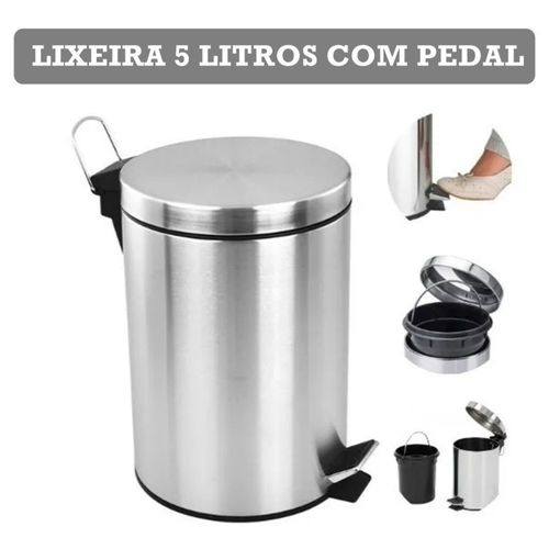 q794cv71p8d-lg.jpg Cesto De Lixo 5lts 100% Inox C/ Pedal Banheiro E Cozinha