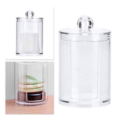 Pote Para Discos de Algodão e Hastes Flexíveis com Tampa