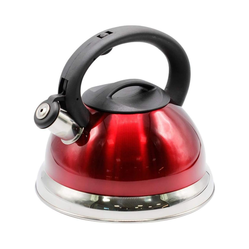 Chaleira com Apito em Inox Vermelho - 3 Litros