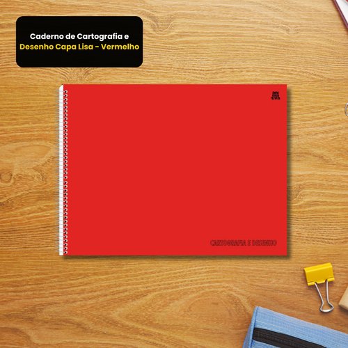 ricwl3oszyb-lg.jpg Caderno de Cartografia e Desenho Capa Lisa - Vermelho