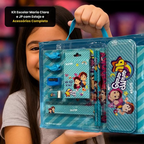Kit Escolar Maria Clara e JP com Estojo e Acessórios Completo