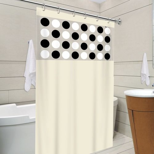 s86pbyn610i-lg.jpg Cortina de Box Bege Visor Balls Preta/Branco c/ gancho