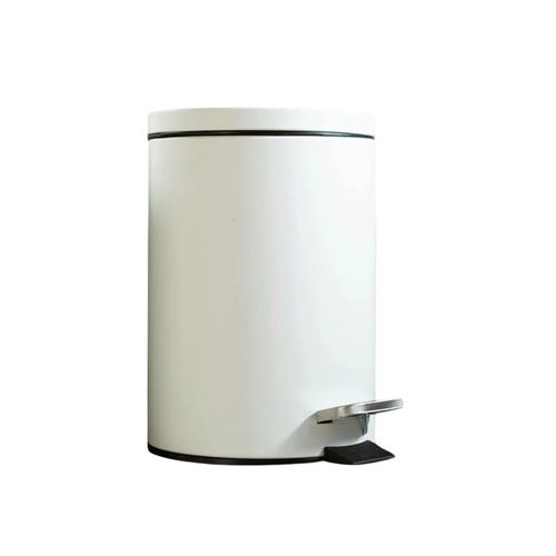 Lixeira Redonda com Pedal Multiuso Aço 5 litros - Branco Matte