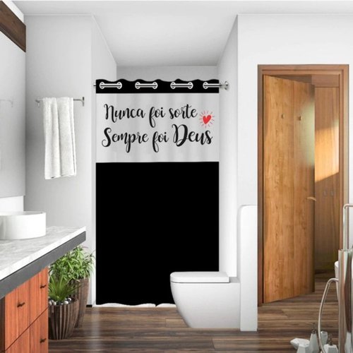 t2xspq3tfcj-lg.jpg Cortina de Box Estampada com Frase Deus PVC com Ilhós