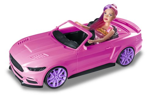 Carro Conversível de Brinquedo com Boneca - Rosa