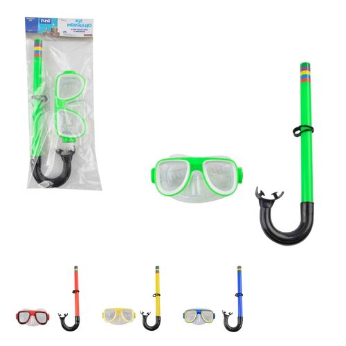 Kit Máscara De Mergulho Infantil + Snorkel Piscina Praia