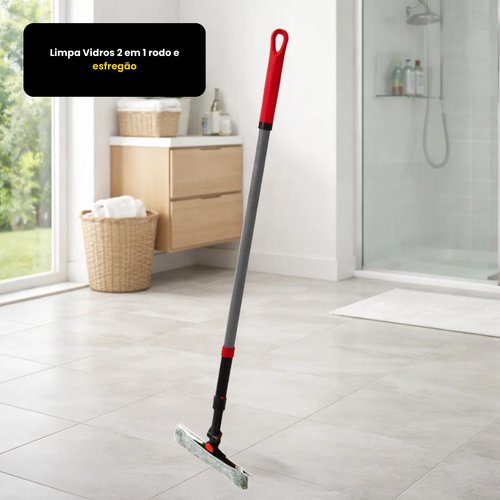 Limpa Vidros 2 em 1 rodo e esfregão