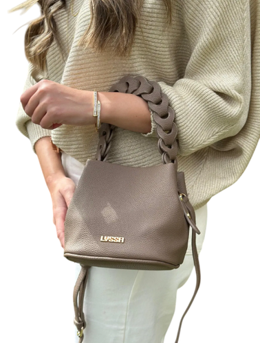 Bolsa Feminina Transversal com Alça Trançada - Caqui