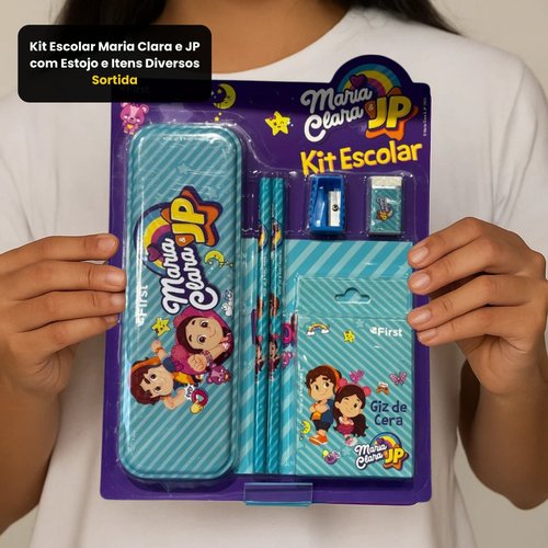 Kit Escolar Maria Clara e JP com Estojo e Itens Diversos