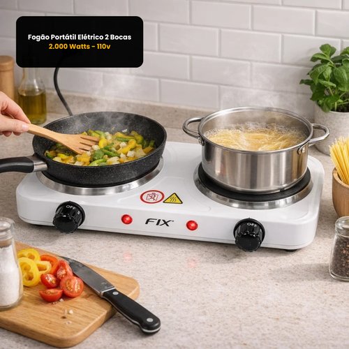 wepdf8wt7d-lg.jpg Fogão Portátil Elétrico 2 Bocas - 2.000 Watts - 110v