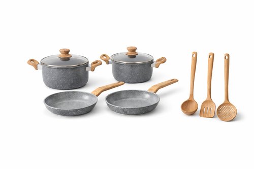 Kit 4 Panelas e 3 Utensílios Cozinha