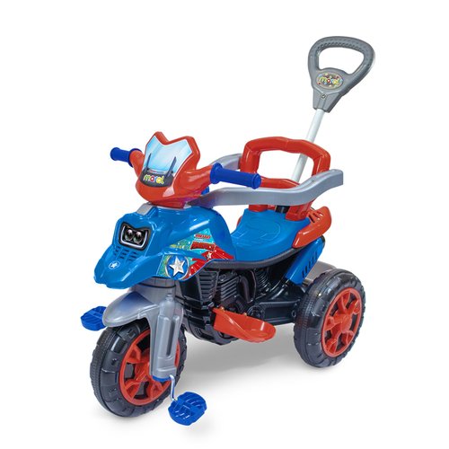 x85jmqr3e4-lg.jpg Triciclo Infantil Moto com Pedal e Haste - Azul