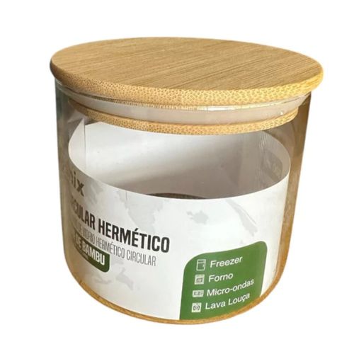 xug1y3ad7oa-lg.jpg Pote de Vidro Circular Hermético Multiuso com Tampa de Bambu - 500ML