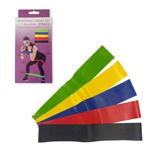 Kit 5 Faixas Elásticas Miniband 5 Níveis Para Treino Em Casa