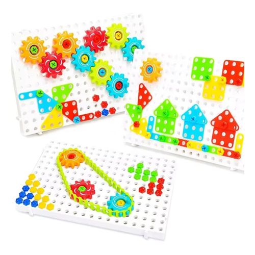 Kit Ferramenta Infantil Quebra Cabeça Engrenagem 98pc