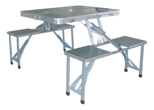 Mesa Dobrável com Banquetas Incorporadas