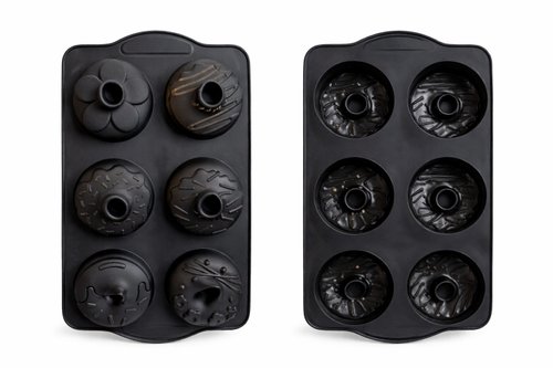 Forma 6 Cavidades Silicone Donuts Antiaderente Assadeira Molde Bolo Cozinha Resistente