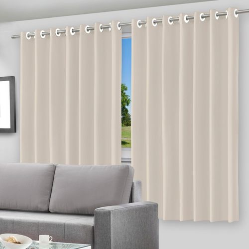 z4sf6tjveu-lg.jpg Cortina Blackout com Forro 2 em 1 Voil Bege com ilhos - 280x220cm