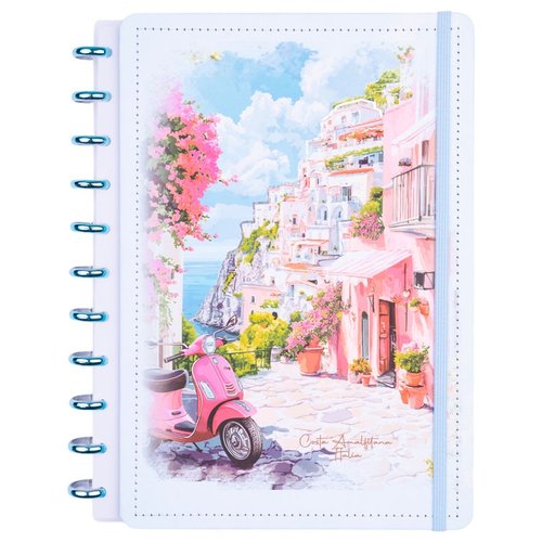 Caderno Itália Grande G Disco Reposicionável Capa Dura