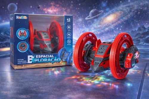 Carrinho Espacial Exploração Brinquedo Luz Música Rotação 360° Radical