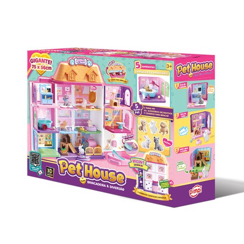 Casa Pet House Maleta Portátil 3D Acessórios Brinquedo Infantil