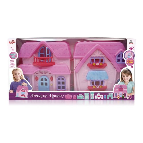 Casa Boneca Infantil Maleta Luz Som Móveis Acessórios Portátil Brinquedo