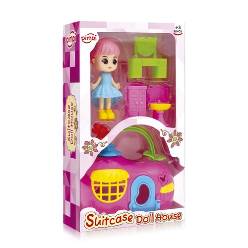 Casa Boneca Infantil Maleta Portátil Mini Móveis Acessórios